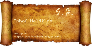 Inhof Heléna névjegykártya